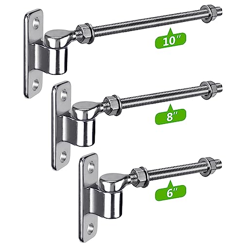 Insaga 10'' J Bolt Gate Hinge and Wall Mount Hinge 2Pack, Heavy Duty 304 Stainless Steel Gate Hinges, One Piece with Non-Welded for Farm, Fence, Garden, Metal Gates, Load Capacity up to 500LB - size: 10''-2Pack