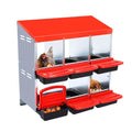 10 Compartment Chicken Nesting Box, Chicken Laying Box with Egg Collection, Roll Away Nesting Boxes - color: Red, size: 31.3"L x 20.5"W x 30.7"H