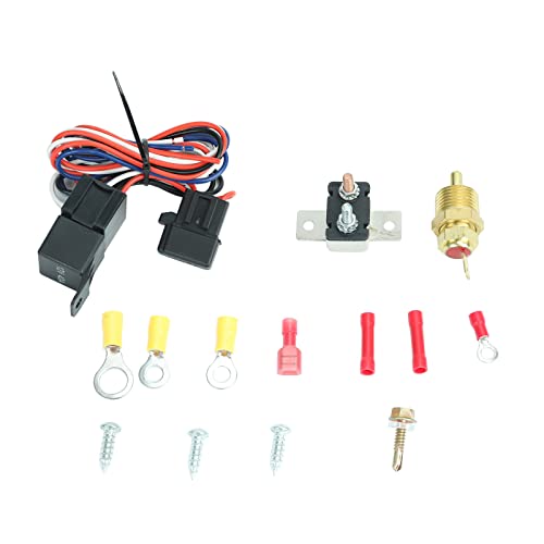 BLACKHORSE-RACING 14" Universal Electric Radiator Cooling Fans + Thermostat Relay & Mount Kit - size: 14 Inch