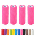 4 Pack Self Adhesive Bandage Wrap, 6 ln x 5 Yards Vet Wrap Tape, Pink | Non-Woven Self Adherent Cohesive Bandage for Thumb, Finger, Wrist, Knee, Ankle - color: Pink