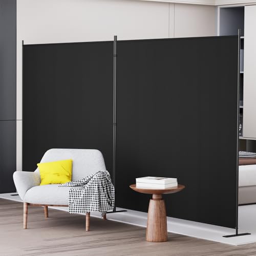 C-Hopetree 2 Panels Room Divider, 6 Ft Tall Indoor Folding Privacy Screen, Portable Partition Separator, Freestanding Separation Temporary Wall for Office, Bedroom, 142" W X 71" H, Black - size: 2-Panel