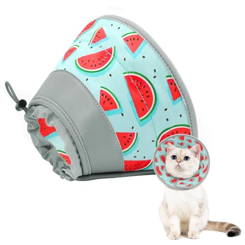 Cat Cone Collar Soft to Stop Licking, Adjustable, Foldable Lightweight Kitten Cones After Surgery Recovery for Cats & Kittens, Cat Cone Alternative, Easy Eating (Blue, M) - color: Blue, size: M