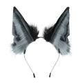 Handmade Wolf Ears Headband Fox Ear Hairband Wolf Cosplay Props - color: Gray Black