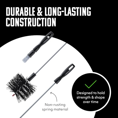 BRUSHTECH – Brushtech – Pellet Stove Cleaning Brush for 3" Vent Pipes Kit - Black
