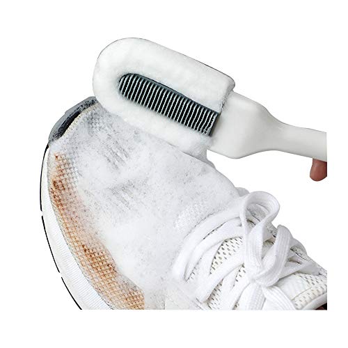 Andiker Professional Cleaning Shoe Brush, Multifunctional Long Handle Brush Cleaner, Hangable Soft Bristle Shoes Cleaning Scrubber (White) - color: White