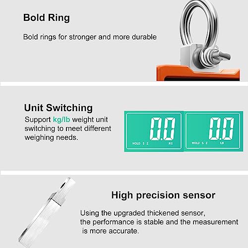 RESHY Digital Crane Scale 2200lb/1000Kg Digital Hanging Scale Industrial Heavy Duty Crane Scale for Farm,Deer,Livestock,Factory,Construction,Hunting CE Certified