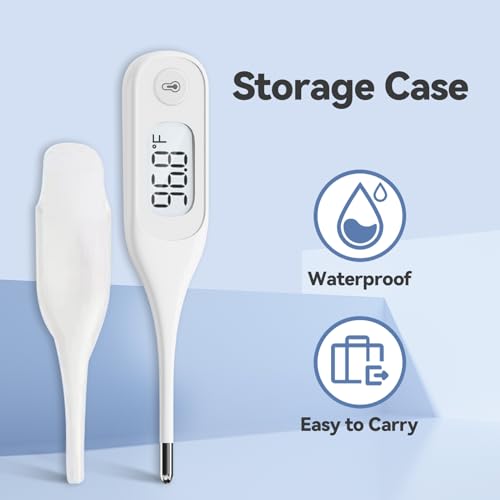 Berrcom Digital Thermometer for Adults and Kids, Medical Thermometer for Fever 10 Second Reading Armpit Thermometers with Fever Alarm - color: Navy Blue