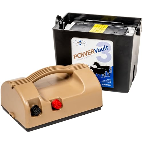Premier 1 POWERVault™ 9V Fence Energizer – 0.3J, 75Ah Battery Included | No sunshine or 110V needed. 9V battery powers all grazing season. Lightweight, portable. Replace battery when depleted. - size: POWERVault 3