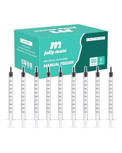 50 Pack 1ml Oral Syringes for Liquid without Needle Individually Wrapped | with cap, clear scale, non-slip bottom for pet feeding, liquid dispensing, scientific labs, plant cultivation and crafts - style: 1ml