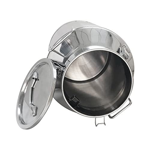 LOYALHEARTDY 13.2 Gallon Stainless Steel Milk Can 50 Liter Milk Bucket Wine Pail Bucket with Sealed Lid, Milk Transport Can Milk Can Bucket for Milk and Wine Liquid Storage(50L) - size: 50L