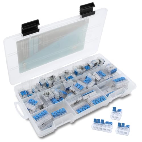 Ideal Electrical in-Sure 12 AWG Lever Connector Kit, 90 pc | Wiring connectors kit 2-, 3-, 5-port levercConnectors, locking wire connectors with durable hard case - size: 90 pc 12 AWG
