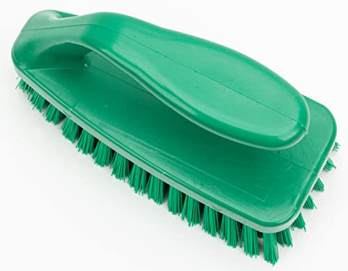 SPARTA Scrub Brush with Iron Shaped Handle and Stiff Bristles, Heavy Duty Scrubber Brush for Kitchen, Bathroom, Shower, Tile, Sink, Carpet and Bakepans, Polypropylene, 6 Inches, Green - color: Green, size: 6 Inches (Pack of 1)