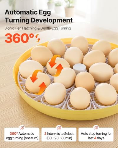 VEVOR 18 Egg Incubator, Automatic Egg Turner with LED Candler, Temperature & Humidity Control, 360° View Clear Window, Auto Water Refill, Poultry Eggs Incubators for Hatching Chicks Ducks Goose Quail | for Hatching Chicks Ducks Goose Quail, LED Candler, T