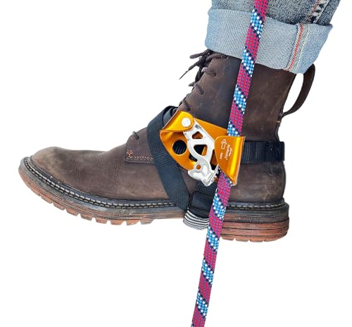 Foot Ascender Riser - Rope Climbing Equipment for SRT Climbing & Tree Arborist Climbing Device - color: Right Foot Gold