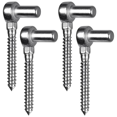 Insaga 304 Stainless Steel Gate Hinges 4Pcs One-Piece Cast Non-Welded Farm Gate Hinge for Wooden Fences, Lag Screw Hinge Rustproof Surface Mount Hinges for Outdoor Garden Shed Cattle - color: M12 Pin Hinge-4Pcs