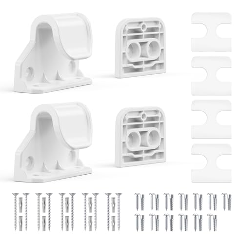 EZIGO Retractable Baby Gates Replacement Parts for 100/120 inch Dog Gate | Full Set Wall Mounting Accessories Including Brackets, Latches, Screws for Extra Wide Baby Gate Retractable Dog Gate, White - color: White, size: Medium