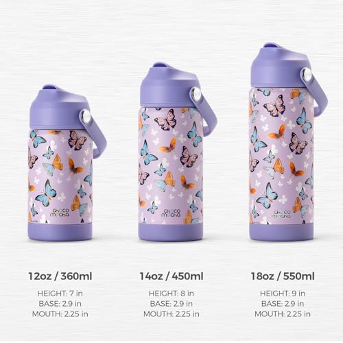 Choco Mocha Kids Water Bottle For School, Kids Insulated Water Bottle Stainless Steel, Girls Water Bottle 14Oz,Purple Mermaid - color: Purple Mermaid, size: 14 Ounces