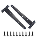 2PCS 12" Heavy Duty T-Strap Hinges, Black Rustic Iron Hinge, Rustproof Gate Tee Hinges for Outdoor Sheds, Barn Doors & Wood Fences-Thickness 2.5mm - size: 12 Inch
