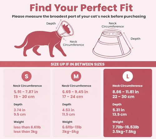 Avont Soft Mesh Large Pet Cone, Adjustable Anti-Lick E-Collar (Pink L) | Neck 8.7-11.8" Depth 5.3" Adjustable draw, hook & loop, snaps, water-resistant, clear-view spay recovery - color: Pink, size: Large
