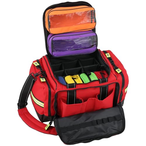 Lightning X Extra Large Medic First Responder EMT Trauma Bag Stocked w/Fill Kit C - RED - color: Red