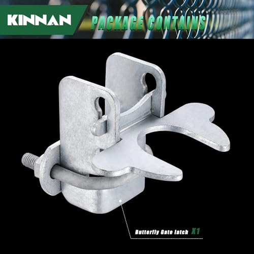 1-3/8" Kennel Gate Latch,KINNAN Butterfly Gate latches,Chain Link Fence Gate Latch Lock for Dog Kennels with Padlock Hole,Kennel Panels from 1-3/8'' to 1-3/8" Kennel Gate Frame 1 PCS - size: 1-3/8 1Pcs