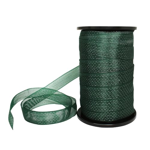 Portable Electric Fence Poly Tape 575feet Length,1-1/2inch Width,8 Strands of Stainless Steel Wire, 1 Spool - Dark Green - color: Dark Green, size: 1-1/2in x 575ft - 1 Spool