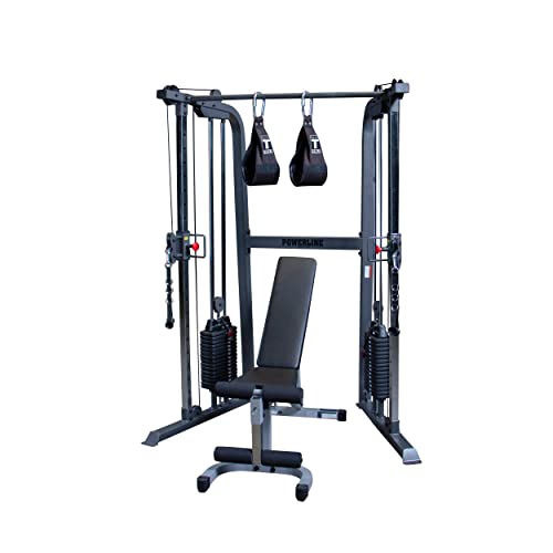 Body-Solid Powerline Cable Crossover Exercise Machine for Home & Commercial Gym, Functional Training Center with Dual Weights Stack for Cable Workout - style: 160lbs. Dual Weight Stack