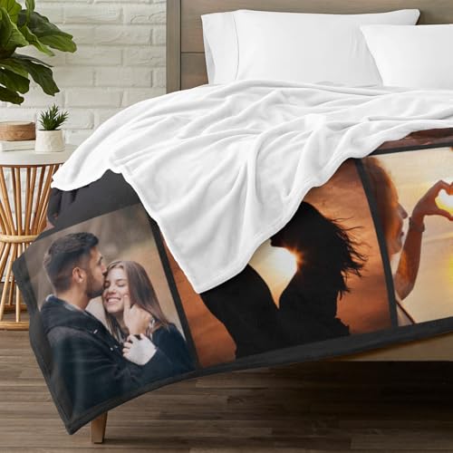 inkArts Custom Blanket Throws with Photos Text Personalized with Picture Customizable, Customize for Mom, Dad, Couple, Girlfriend, Boyfriend, Husband & Wife - color: Ten Photo