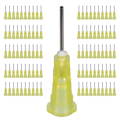 100pcs 20G blunt tip glue dispensing nozzles Blunt-nosed needle glue applicator, used for applying industrial liquids, adhesives, inks, perfumes, lip glosses.0.5 inches - size: 20G 100pcs