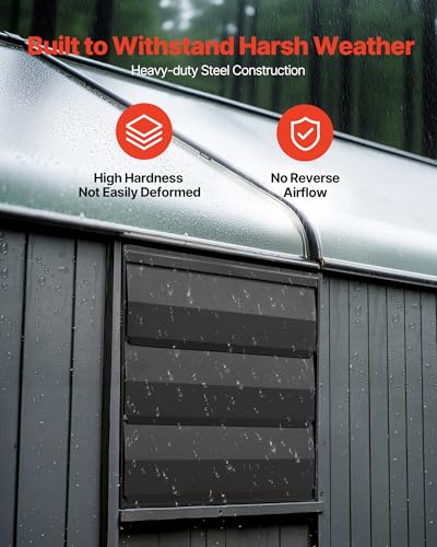 VEVOR 12 inch Exhaust Fan, Wall Mounted Attic Fan with Variable Speed, Temperature & Humidity Controller, 1500 CFM, Automatic Shutter - size: 12 Inch