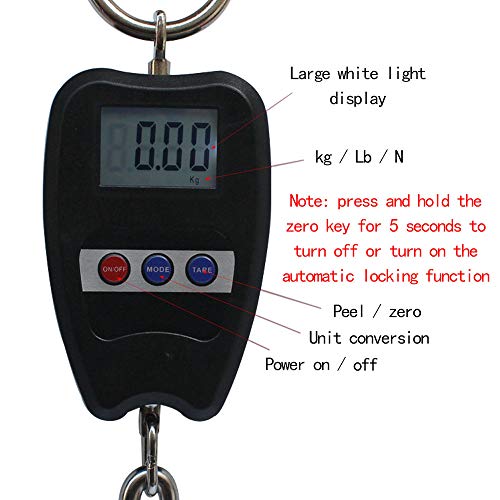 Hanging Weight Scale Industrial Heavy Duty for Farm, Hunting, Bow Draw Weight, Big Fish & Hoyer Lift with Accurate Sensor Digital, Professional (440LBS Black) - color: 440LBS Black
