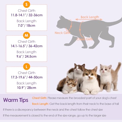 Cat Recovery Suit, Soft Kitten Onesie for Cats After Surgery Female | Breathable Spay Recovery Suit for Cats E-Collar Alternative Protective Bodysuit Anti Licking for Abdominal Wound, Dinosaur L - color: Colorful Dino, size: Large
