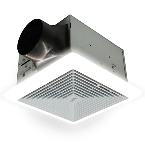 BV LED Bathroom Exhaust Fan With Light 90CFM - 0.8 Sones, Ultra Quiet, 800lm | Bathroom Vent Fan 3000K/4000K/5000K, Covers up to 80-90 Sq. Ft. | 4 Inch Duct Collar, Easy Install & Replace - size: 90 CFM w/ LED