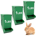 3 Packs Hay Feeder Rabbit, Metal Small Animal Feeder with Lid & Mesh Bottom, 3.1 Inch 1 LBS Capacity, Gravity Food Dispenser for Guinea Pigs Chinchillas, Cage or Outdoor Use, Green - size: 3.1 Inch (3Pcs)