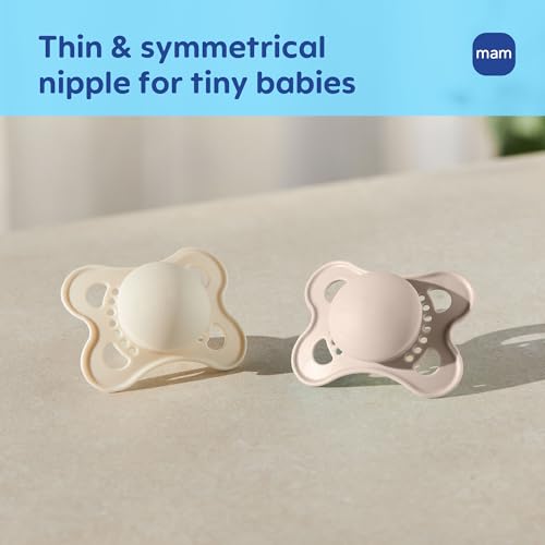 MAM Original Baby Pacifier 0-6 Mths, Skin Soft Silicone Nipple, 2 Pack - color: Rose Pink/Purple Iris, size: 2 Count (Pack of 1)