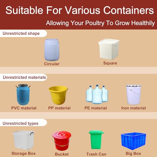 8 Pack Automatic Chicken Waterer, Red Chicken Water Feeder Cups Suitable for Various Poultry, Cup Body Deepened Double Rubber Ring No Leakage, with Mounting Hole Opener - color: Red, size: 8-Pack
