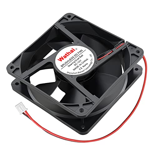 Wathai 120mm x120 x 38mm 12V 2Pin Dual Ball 12cm Industrial Cooling Fan High Airflow - style: 12V 2Pin Ball