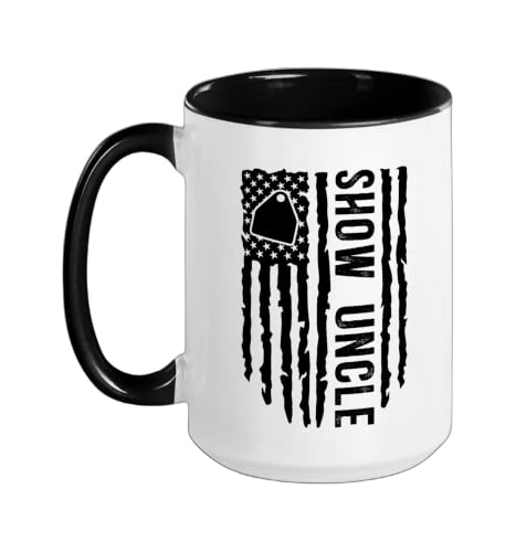 Livestock Show Uncle US Flag Livestock Show Uncle Ceramic Mug, Black/White, 15oz - color: Black/White, size: 15 Ounces