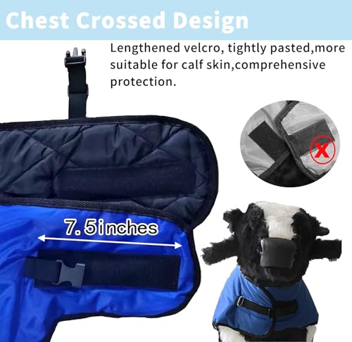 1PC Goat Blanket for Winter - Cold Weather Waterproof Windproof Goat Jacket | Blue Goat Blanket to Keep Goat Warm with Straps Thickened Belly Protection