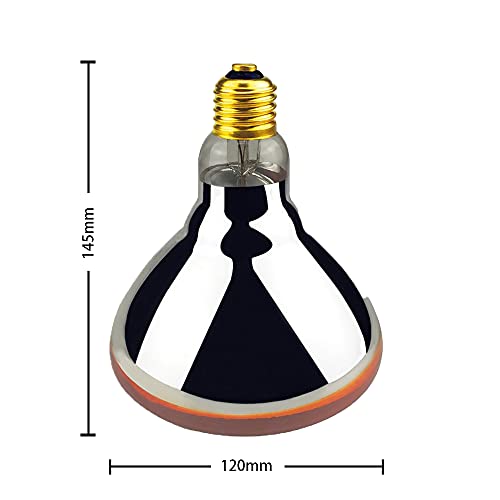 2 Pack 125W Red Heat Lamp Infrared Bulbs,PAR38 Flood Light Glass Lamp Bulb for Food Service, Brooder Bulb, Chicks, Pet, Bathroom, Light Therapy Use E26 Base. - size: STD-125W