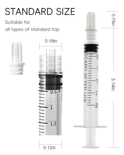 2.5ml Luer Lock Syringe without Needle - 2.5cc Plastic Syringes, Sterile, Individually Sealed, Pack of 30 - size: 2.5ML