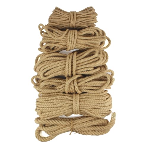 1/2 Inch x 25 Feet Natural Jute Rope, 13mm Jute Twine Hemp Rope, Twisted Manila Hemp Ropes for Craft Projects, Gardening, Indoor and Outdoor Use, Home Decorating, DIY - size: 1/2inch x 25feet