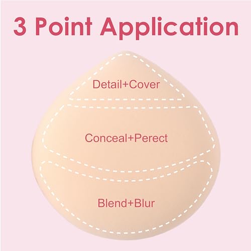 COOL-ANGLE Latex-Free Makeup Blender Sponges, 5Pcs Cherry Pink, Medium | Latex-Free, Suitable For Liquid Foundation And Powder, Wet Or Dry Dual Use, Long-lasting and Natural Makeup, Easy Makuep - color: A5:Cherry Pink*5