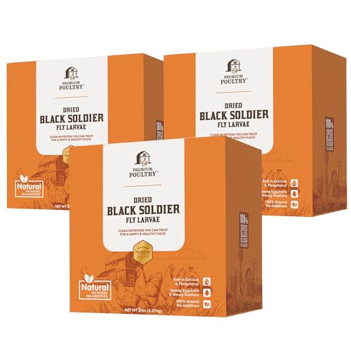 Black Soldier Fly Larvae for Chickens – High Calcium Chicken Treats for Strong Eggshells & Egg Production – Dried BSFL Grubs Poultry Feed for Ducks, Wild Birds & Backyard Flocks, 15lb - size: 15lb, style: Soldier Fly Larvae