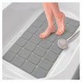 Webos Silicone Bath Mat with Suction Cups – Non-Slip Foldable Bathtub & Shower Mat, Durable & Quick-Dry Safety Tub Mat with Large Drain Holes for Families 28"x 14" Grey - color: Grey, size: 28" x 14" (Rectangular)