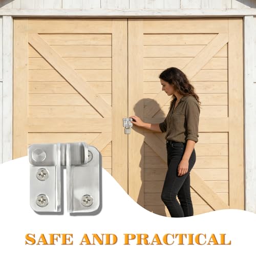 Alise Flip Latch Gate Latch Barn Door Lock Shed Door Latch,Brusehd Finish | Stainless Steel Door Lock Latches for Wooden Fence Shed Barn Chicken Dog Cage Window Cabinet Backyard Garage - color: Brushed Nickel, size: Small Size