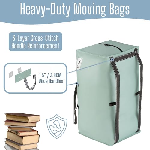 VENO 2 Pack Heavy Duty Moving Bags with Backpack Straps, Zippers & Handles, Extra Large Packing Bags for College Dorm Essentials, Moving Supplies Alternative to Cardboard Moving Boxes - color: Light Green Matte, size: 2 Pack