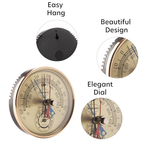 Brannan Max Min Thermometer and Hygrometer - Ideal Greenhouse Thermometer and Humidity Meter to Monitor Maximum and Minimum Temperatures and Humidity Easily Wall Mounted