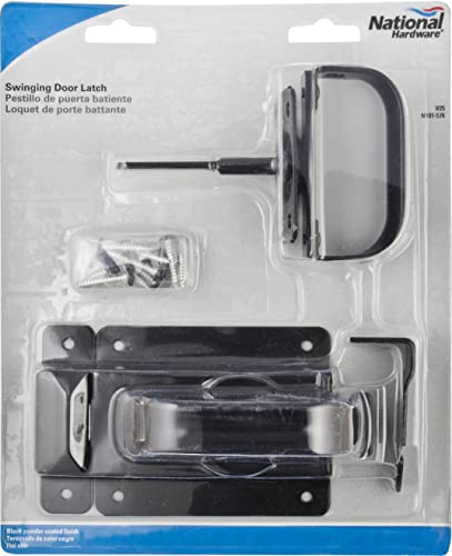 National Hardware Swinging Door Latch, Heavy Duty Steel, Black - size: 3/4 Inch