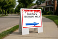 Livestock Handling Area 4Th Of July American Flag Usa Patriotic Red Blue Stars Directional Arrows A-Frame Double Sided 23x23 in. Yard Road Sign - size: Double A-Frame Directional Arrows